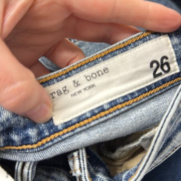 Rag & Bone Blue Nina High Rise Skinny Jeans Women 26 Button Fly Acid Wash Casual - Picture 9 of 12